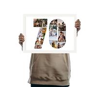 You Personalise 70th Birthday Personalised Photo Frame - A4 - White | Personalise with favourite photos and a special message; a framed keepsake for birthdays, family celebrations and memorials