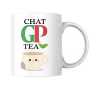 You Personalise Chat GPTea Novelty Ceramic Mug, AI Tea Pun Design