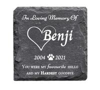 You Personalise Memorial Plaque for Pet Dog 100mm square slate
