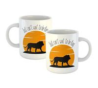 You Personalise Movie Themed Mug 11oz White Ceramic Mug - Just Can't Wait to be King Lion Design