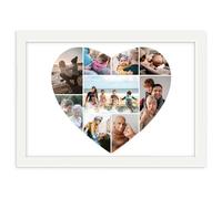 You Personalise Personalised Love Heart Collage Nine Photo Upload Framed Print in A3 White