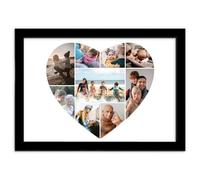 You Personalise Personalised Love Heart Collage Nine Photo Upload Framed Print in A4 Black