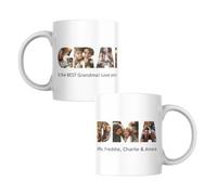 You Personalise Personalised Photo Collage Coffee Tea Mug Cup with Seven Pictures Inside Letters with a Special Message. 7 Pictures Inside Grandma for Birthday's, Special Occasions etc