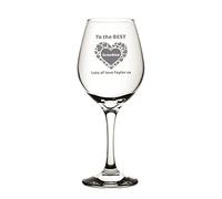You Personalise Personalised Wine Glass - Laser Engraved with to The Best Grandma in a Heart Design - Custom Gift for Her, Mum, Grandparent, Birthday, Christmas, Mothers Day