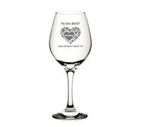 You Personalise Personalised Wine Glass - Laser Engraved with to The Best Granny in a Heart Design - Custom Gift for Her, Mum, Grandparent, Birthday, Christmas, Mothers Day
