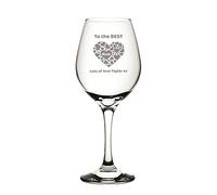You Personalise Personalised Wine Glass - Laser Engraved with to The Best Mum in a Heart Design - Custom Gift for Her, Mum, Birthday, Christmas, Mothers Day