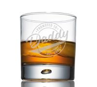You Personalise Promoted to Dad/Daddy Personalised Year Engraved Glass Designs, Laser Engraved Pint Glass or Tumbler Glass Options (Tumbler, Daddy)