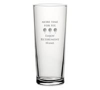 You Personalise Retirement Personalised Engraved Pint Glass - Tee Time Golf Retirement Present with Custom Name & Message