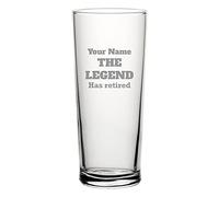 You Personalise Retirement Personalised Engraved Pint Glass - The Legend has Retired Retirement Present with Custom Name & Message