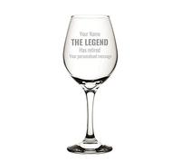 You Personalise Retirement Personalised Engraved Wine Glass - The Legend has Retired Retirement Present with Custom Name & Message