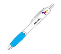 You Personalise Unicorn, Rainbow & Dragon Personalised - Light Blue Grip | Full-colour personalised pen with Unicorn, Rainbow, Dragon Theme design; add custom text and choose a grip colour for gifts