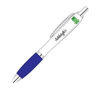 You Personalise Unicorn, Rainbow & Dragon Personalised Pen - Blue Grip | Full-colour personalised pen with Unicorn, Rainbow, Dragon Theme design; add custom text and choose a grip colour for gifts