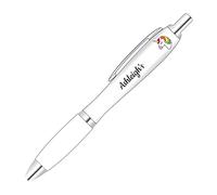 You Personalise Unicorn, Rainbow & Dragon Personalised Pen - Clear Grip | Full-colour personalised pen with Unicorn, Rainbow, Dragon Theme design; add custom text and choose a grip colour for gifts