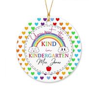 You Put The Kind In Kindergarten Tree Decorations Double Sided Xmas Hanging Ornament Beautiful Christmas Decorations For Party Kitchen Home Decor