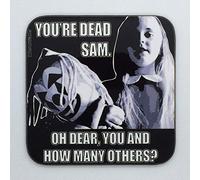 You’re Dead Sam - Test Screen Girl from Life On Mars - Drinks Coaster - Hardboard - 9cm x 9cm - Gloss Finish