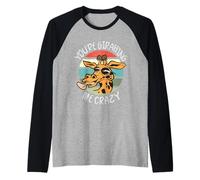 You’re Giraffing Me Crazy Funny Animal Pun Giraffe Raglan Baseball Tee