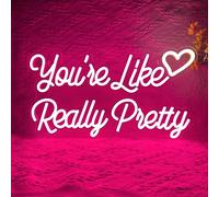 You’re Like Really Pretty Neon Sign for Wall Decor, Heart LED Neon Light, Pink Custom Neon Signs for Girls Bedroom Wedding Aesthetic Engagement Birthday Party Holiday Girlfriend