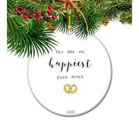 You’re My Happiest Ever After - 2025 First Christmas Engaged Ornament, Holiday Keepsake for Newlyweds