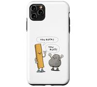 You Rock You Rule Funny Teacher Ruler Rock Pun Art Case for iPhone 11 Pro Max
