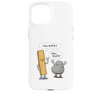 You Rock You Rule Funny Teacher Ruler Rock Pun Art Case for iPhone 15