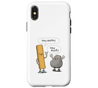 You Rock You Rule Funny Teacher Ruler Rock Pun Art Case for iPhone X/XS