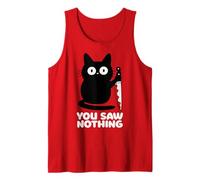 You Saw Nothing X Angry Cat - Horror Cats Halloween Cat Tank Top