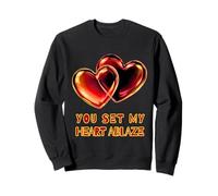 You Set My Heart Ablaze, Red Entwined Valentine Love Hearts Sweatshirt