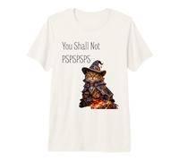 You Shall Not PSPSPSPS, Cute Cat in Wizard Costume Premium T-Shirt