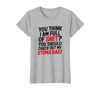 You Should Check My Stoma Bag, Colostomy T-Shirt, Women, Heather Grey, X-Small