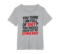 You Should Check My Stoma Bag, Colostomy T-Shirt, Women's Plus, Heather Grey, 2X