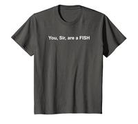 You SIR are A Fish T-Shirt, Youth, Asphalt Grey, X-Small