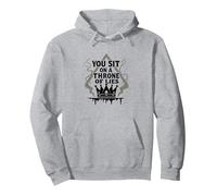 You Sit on a Throne of Lies - Gothic Crown Pullover Hoodie, Adult Unisex, Heather Grey, XL