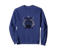 You Sit on a Throne of Lies - Gothic Crown Sweatshirt, Adult Unisex, Navy, L