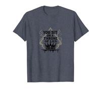 You Sit on a Throne of Lies - Gothic Crown T-Shirt, Men, Heather Blue, 3XL