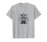 You Sit on a Throne of Lies - Gothic Crown T-Shirt, Men, Heather Grey, M