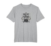 You Sit on a Throne of Lies - Gothic Crown T-Shirt, Men's Big and Tall, Heather Grey, 2X Tall
