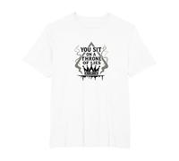 You Sit on a Throne of Lies - Gothic Crown T-Shirt, Men's Big and Tall, White, 4X Tall