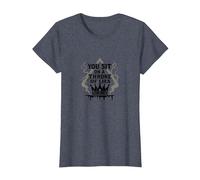 You Sit on a Throne of Lies - Gothic Crown T-Shirt, Women, Heather Blue, M