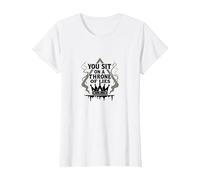 You Sit on a Throne of Lies - Gothic Crown T-Shirt, Women, White, M