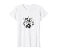 You Sit on a Throne of Lies - Gothic Crown T-Shirt, Women, White, XS