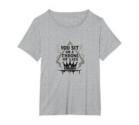 You Sit on a Throne of Lies - Gothic Crown T-Shirt, Women's Plus, Heather Grey, 3X