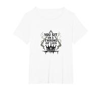 You Sit on a Throne of Lies - Gothic Crown T-Shirt, Women's Plus, White, 4X