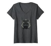 You Sit on a Throne of Lies - Gothic Crown V-Neck T-Shirt, Women, Dark Heather Grey, M