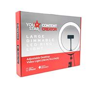 You Star Studio Large 26cm/10 Dimmable LED Ring Light w/ phone holder, 3 Settings and 1.1m tripod