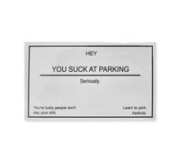 You Suck at Parking, Seriously. Pack of 10 Cards. Father's Day Gift. Extra Heavy Glossy Stock. Funny Birthday Gag Gift. Bad Parking Notice.