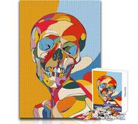 You Talkin to Me Skull Art Puzzles for Adults 1000 Piece Brain Challenge Learning Game Thoughtful Surprise for Celebrations Size 50x75cm