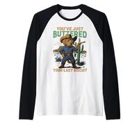 You’ve Just Buttered Your Last Biscuit - Outlaw Cowboy Dog Raglan Baseball Tee
