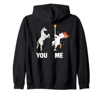 You Vs Me Unicorn Animal Lover Mythical Cute Unicorns Zip Hoodie