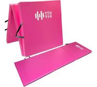 You vs You Gym Mat, Thick Tri-Folding Gym Exercise Pilates Gymnastic, Non-Slip Crash Mat, Yoga Stretching, Sweat Proof & Easy Clean, Fold for Easy Store & Carry, 183cm x 5cm (Hot Pink)