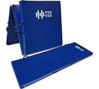 You vs You Gym Mat, Thick Tri-Folding Gym Exercise Pilates Gymnastic, Non-Slip Crash Mat, Yoga Stretching, Sweat Proof & Easy Clean, Fold for Easy Store & Carry, 183cm x 5cm (Blue)